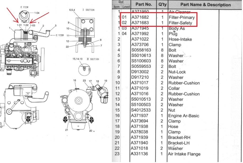 Air inner Doosan A371683